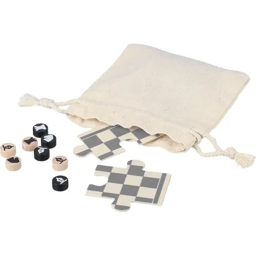 Jeu d'échecs et de dames en bois Hank