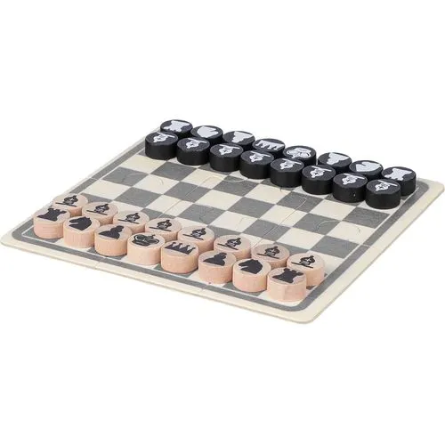 Jeu d'échecs et de dames en bois Hank