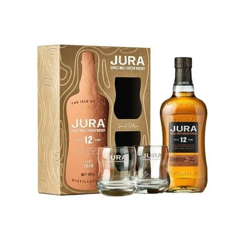 JURA 12 ANS COFFRET 2 VERRES 40%, Single Malt Whisky, Ecosse / Highlands-jura, 70cl