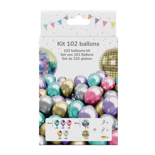 Kit 102 ballons DISCO + ACCESSOIRES Ballons latex
