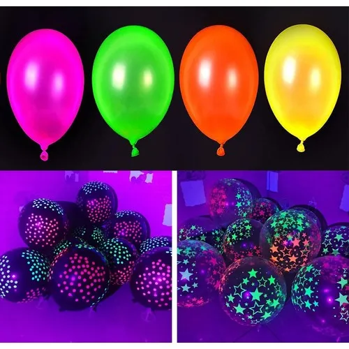 Kit 40 Ballons 30 cm FLUO NEON UV