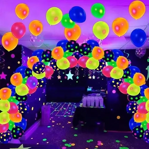 Kit 40 Ballons 30 cm FLUO NEON UV