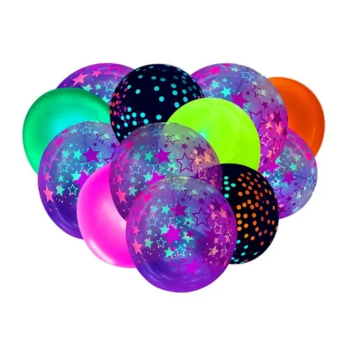 Kit 40 Ballons 30 cm FLUO NEON UV