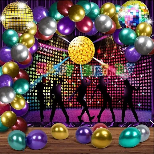 Kit 50 ballons DISCO + ACCESSOIRES Ballons latex