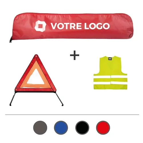Kit triangle et gilet avec housse et velcro - Personnalisable