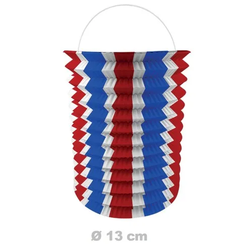 Lampion cylindrique 13cm Tricolore bleu / blanc / rouge