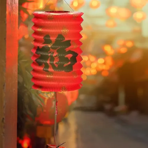 Lampion cylindrique 16cm 2 Motifs asiatiques