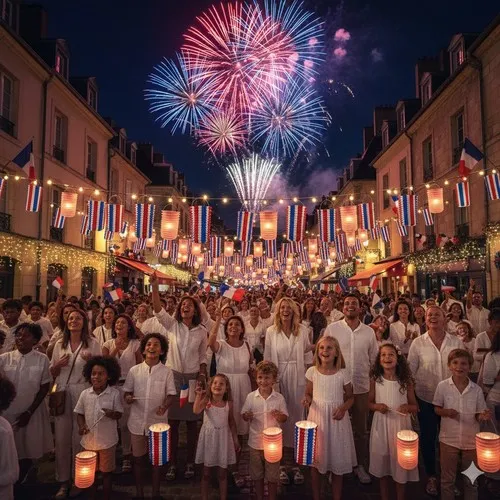 Lampion cylindrique 16cm Tricolore bleu / blanc / rouge