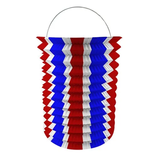 Lampion cylindrique 16cm Tricolore bleu / blanc / rouge
