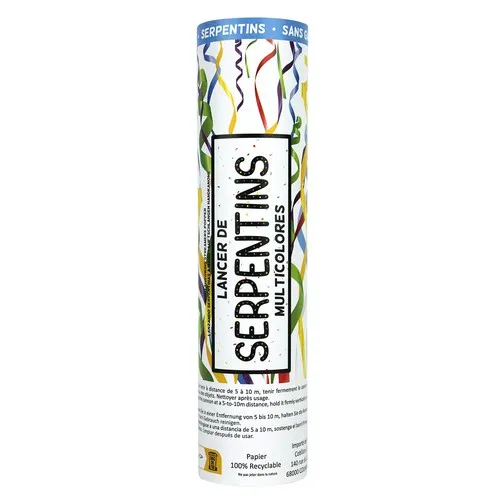 Lancer manuel 15 cm  X3 serpentins PASTEL papier de soie