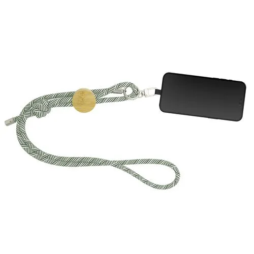 Lanyard pour smartphone 'Madrid', RPET kaki