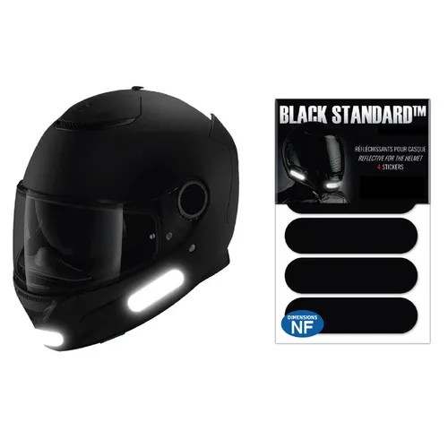 Lot de 4 stickers noirs réfléchissants - Personnalisable