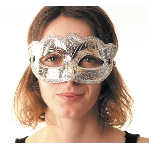 MASQUE CARNAVAL ARGENT METALLISE