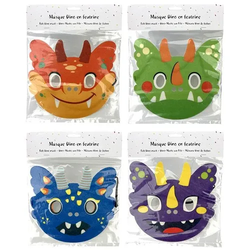 Masque DINO feutrine 4 modèles assortis