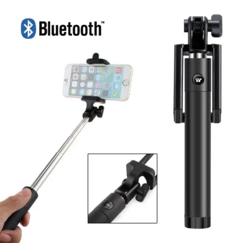 Mini Perche téléscopique Selfie Moxie Bleu avec bouton Bluetooth