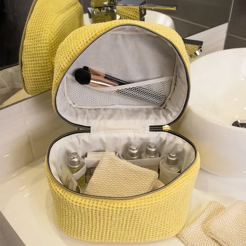 Nécessaire en coton nid d'abeille