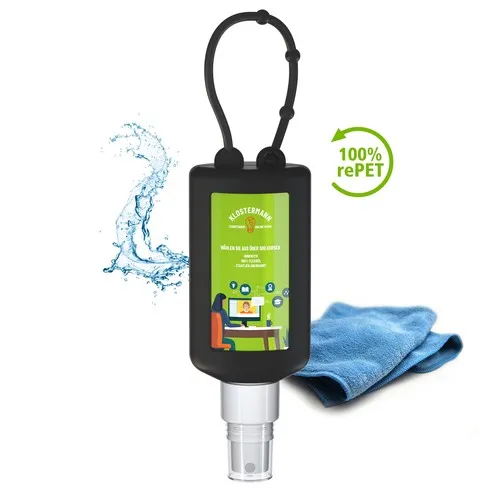 Nettoyant pour Smartphone et Lieu de Travail, 50 ml Bumper noir, Body Label (R-PET)