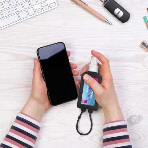 Nettoyant pour Smartphone et Lieu de Travail, 50 ml Bumper noir, Body Label (R-PET)