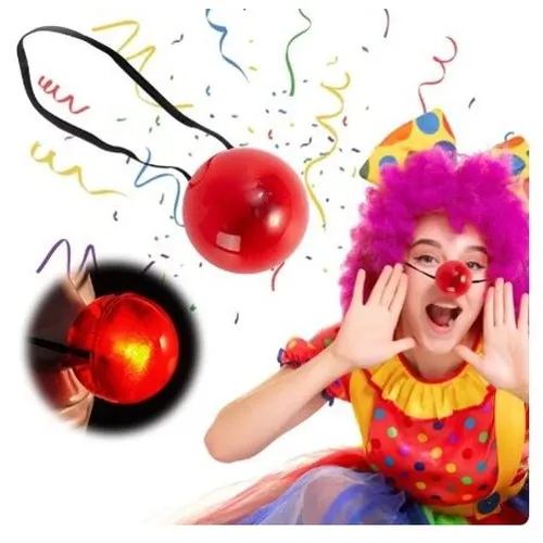 Nez de clown LED 4 X 3.7 CM vendu avec piles