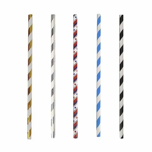 Paille en papier colorée standard Ø0,6x20 cm. Non personnalisé