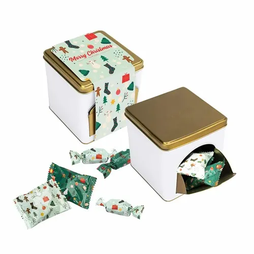 PAIN D'ÉPICE AVEC LOGO DANS UNE BOÎTE EN MÉTAL