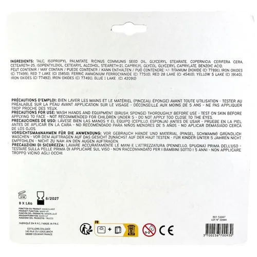 Palette de maquillage 8 couleurs avec applicateur et éponge