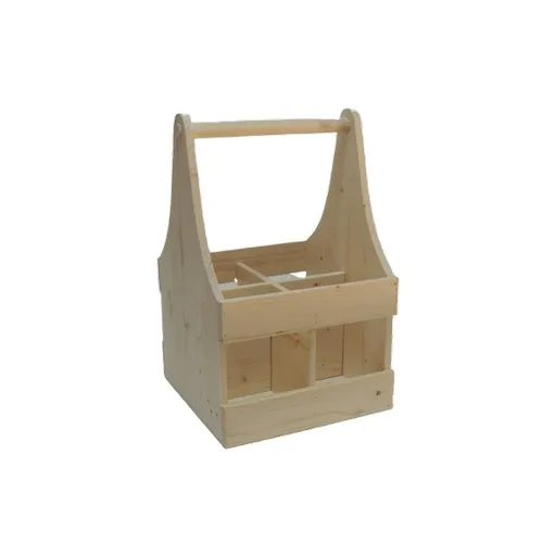 Panier en bois pour 4 bouteilles 0,75 lt.