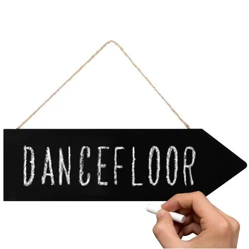 Panneau fléché en tableau noir