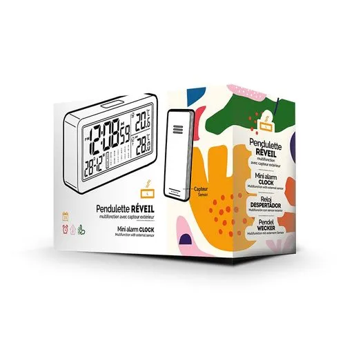 PENDULETTE REVEIL MULTIFONCTIONS AVEC CAPTEUR TEMPERATURE EXTERIEURE