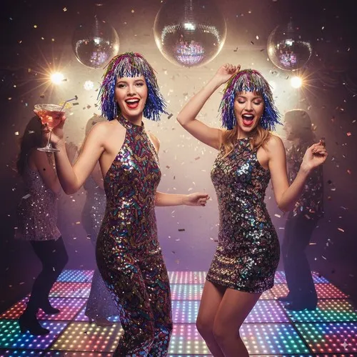 PERRUQUE DISCO LAMÉE MULTICOLORE