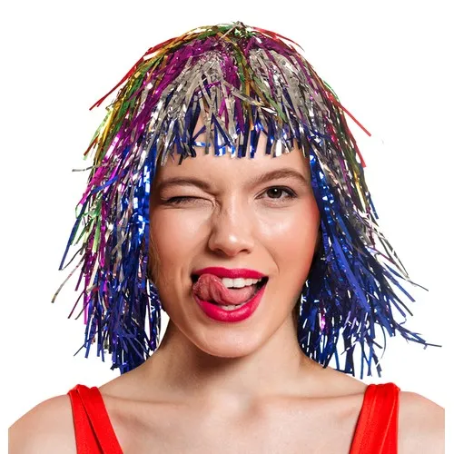 PERRUQUE DISCO LAMÉE MULTICOLORE