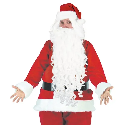 PERRUQUE ET BARBE BLANCHE EXTRA LONGUE LUXE