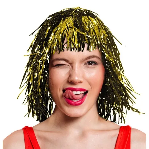 Perruque  lamée OR/NOIR