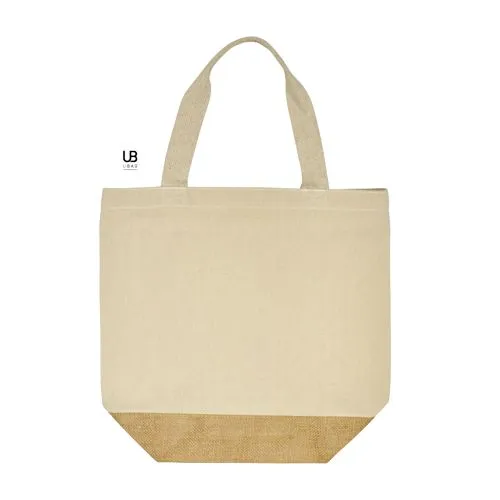 PETIT SAC SHOPPING 220GRS COTON AVEC SOUFFLET T-BOTTOM EN JUTE : SYDNEY
