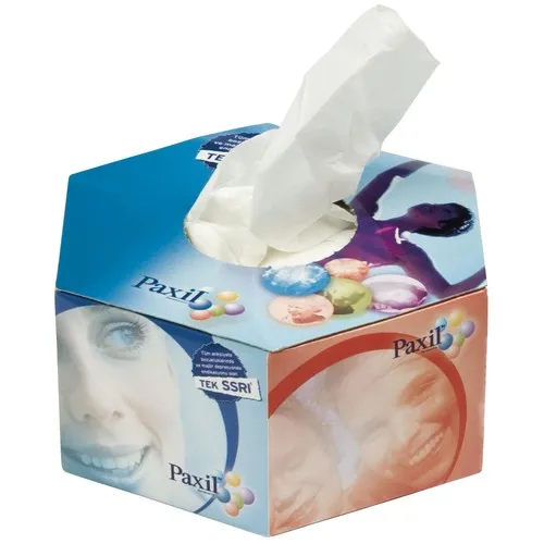 Petite Boîte hexagonale (IMPRIMÉ QUADRI) avec mouchoirs