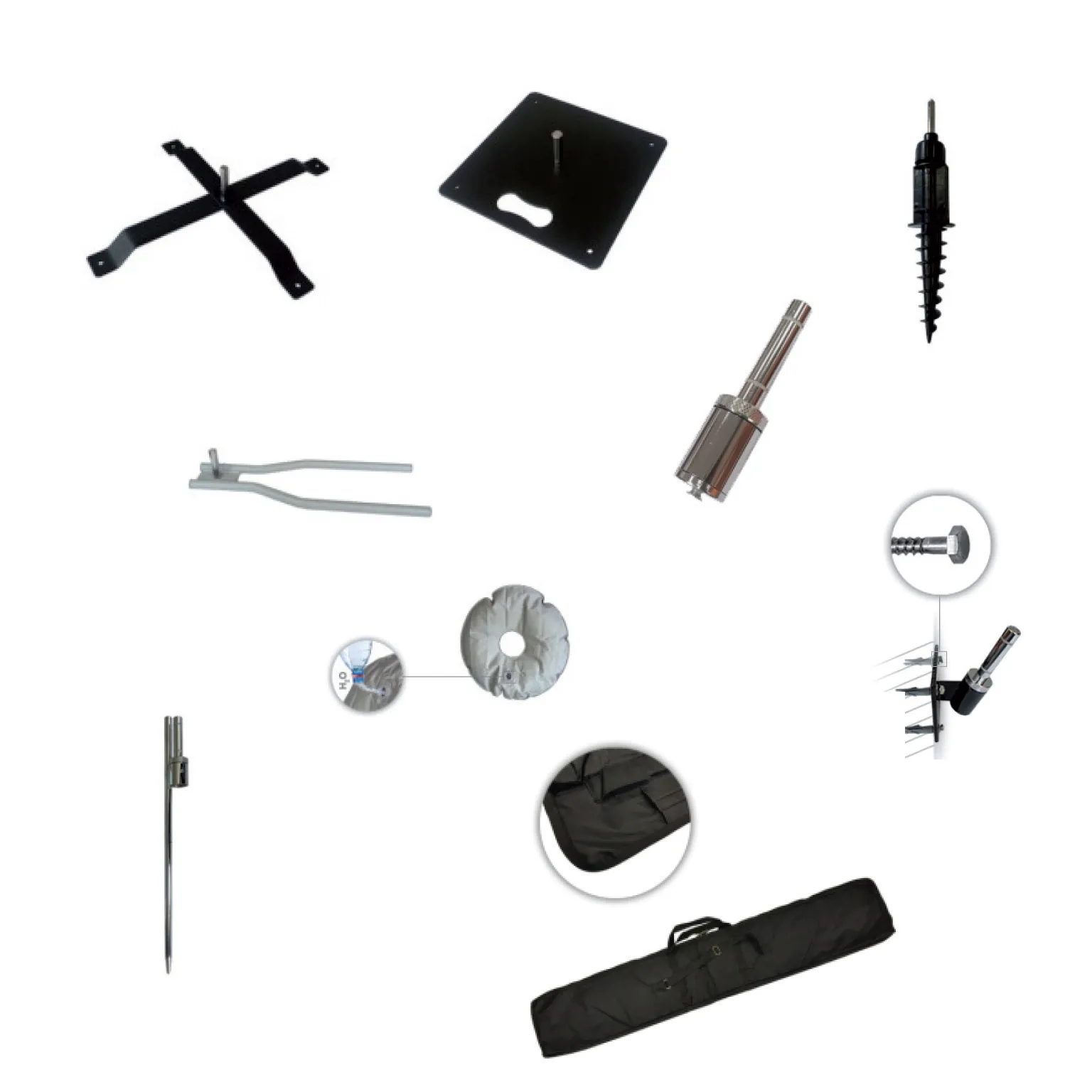 Pieds et accesoires pour "Windflags" et "Windrop"