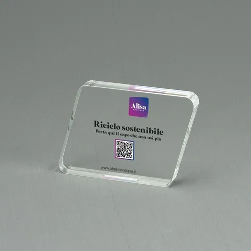 Plaque en plexiglass inclinée personnalisable