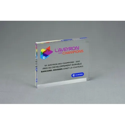 Plaque rectangulaire en plexiglass personnalisable