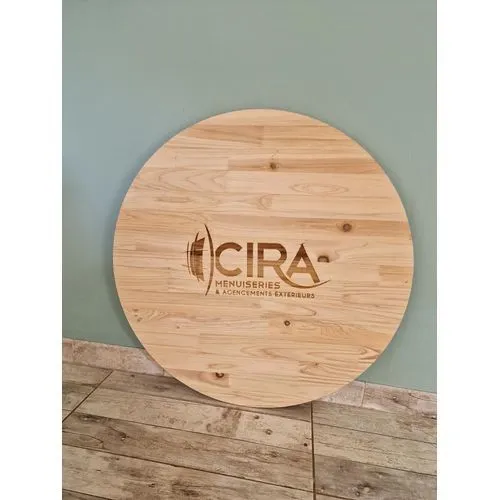 Plateau Dessus de Bidon en bois Gravure Lazer