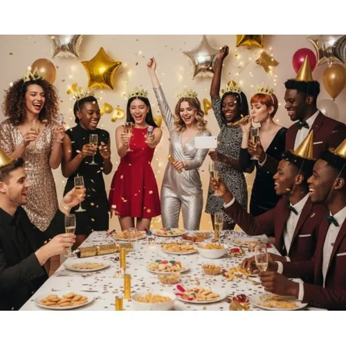 Pochette cotillons 10 personnes GLITTERMIX  ARGENT