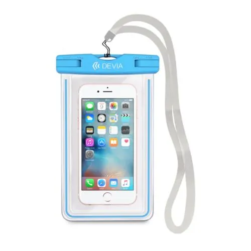Pochette étanche fluo Devia Black pour smartphones jusqu'à 6.5''