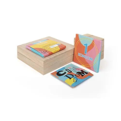 Pochette personnalisée 64UNO PLUS avec un préservatif DUREX