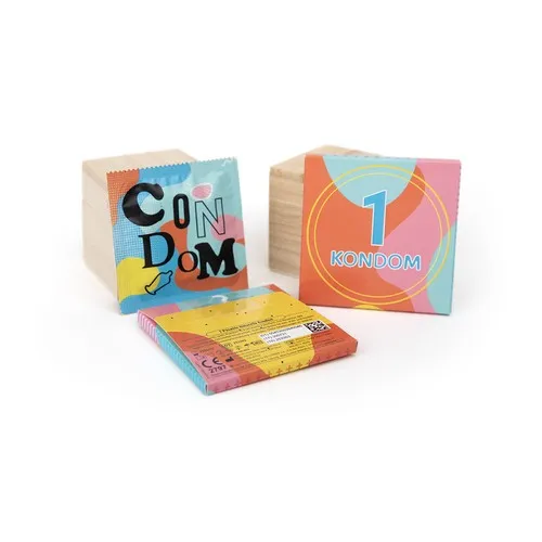 Pochette personnalisée 64UNO PLUS avec un préservatif PASANTE