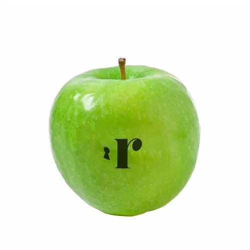Pomme fraîche personnalisée. Impression directe