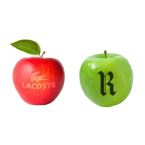 Pomme fraîche personnalisée. Laser