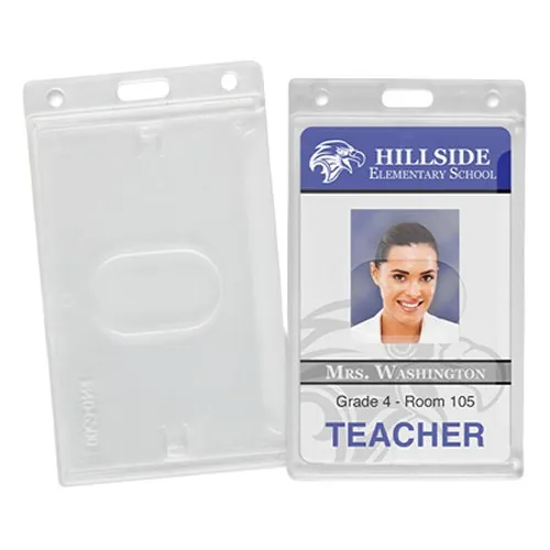 Porte-badge vertical pour 1 carte, avec encoche pour le pouce - Dépoli