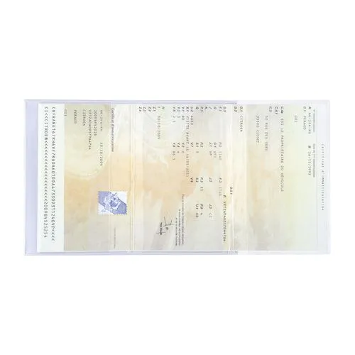 PORTE-CARTE GRISE PVC STAND.