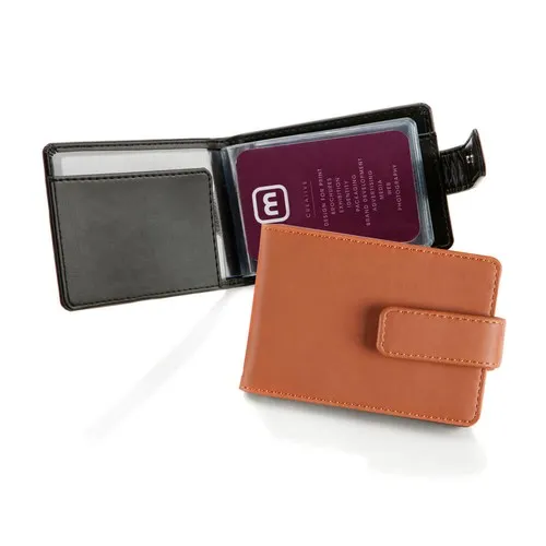 Porte-cartes à feuillets en PU