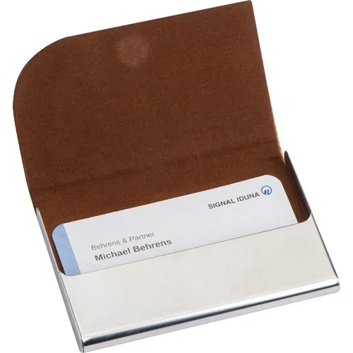 Porte-cartes en métal avec surface en liège ROBERTO