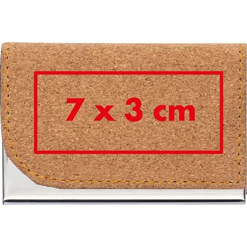 Porte-cartes en métal avec surface en liège ROBERTO